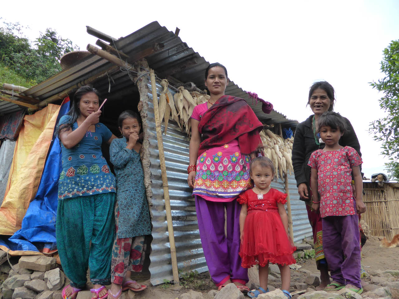 habitant de village Tamang apres le tremblement de terre de 2015