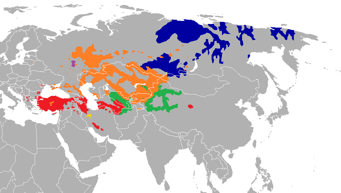 répartition des langues turciques