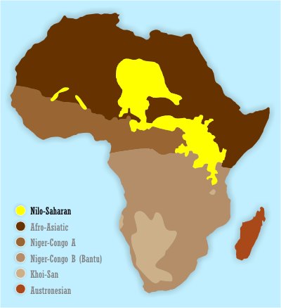 groupe des langues nilo sahariennes (jaune)