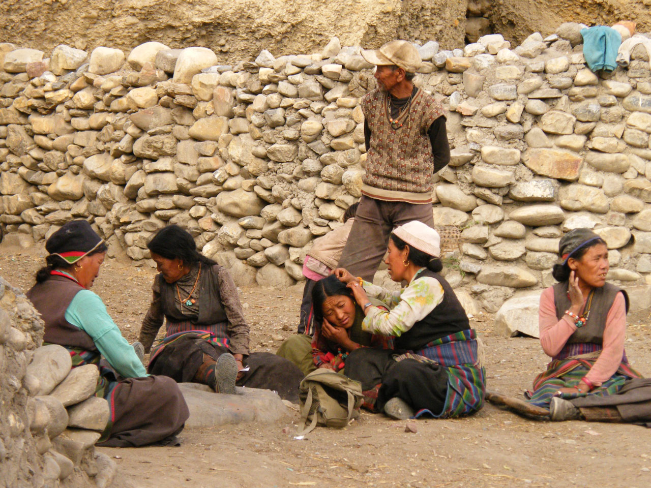 Habitants du village de Tenge au Mustang. (Népal)